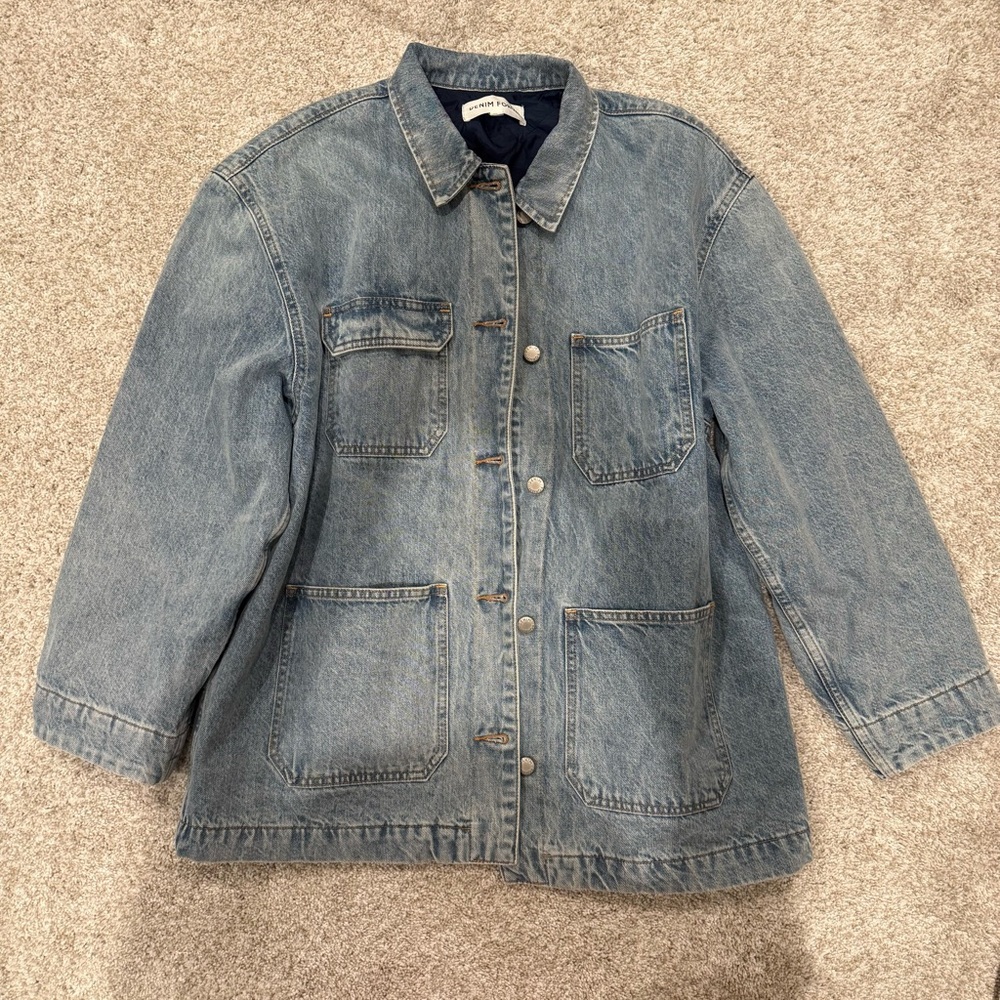 Aritzia Denim Forum Light Blue Oversized Jean Jacket